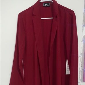 Long red luxury cardigan
